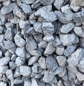 Limestone quarry feeding into impact crusher